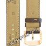 Коричневый кожаный ремешок Tissot T600037981, удлиненный, 19/18 XL, имитация крокодила, розовая пряжка, для часов Tissot Quickster T095.417, T095417A