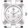 Белый кожаный ремешок Tissot T610029053, телёнок, с вырезом, 18/16, без замка, для часов Tissot Odaci-T T020.309
