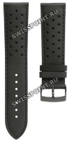 Черный кожаный ремешок Tissot T600038325, телёнок, 22/20, перфорация, чёрная пряжка, для часов Tissot T-Sport V8 T106.417.36.051.00