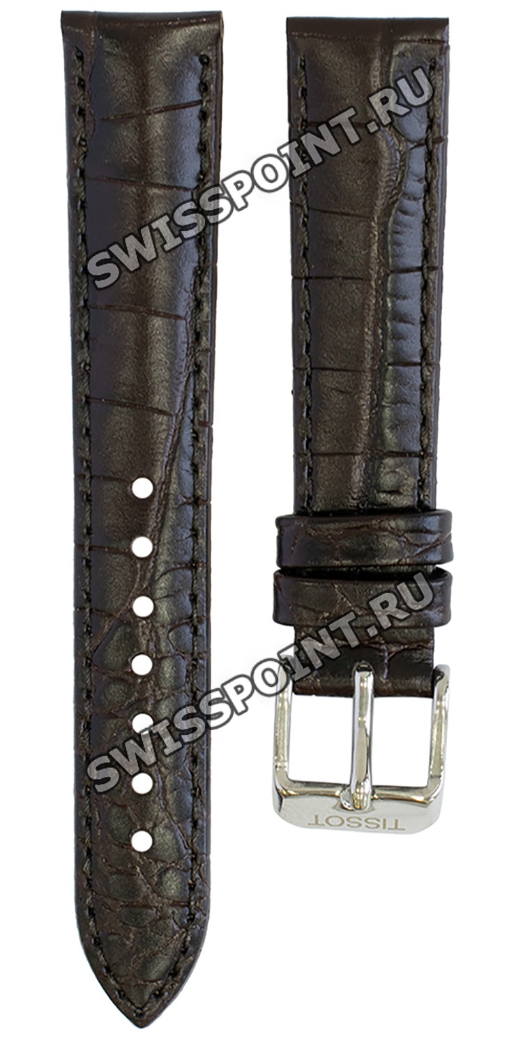 Оригинальный коричневый кожаный ремешок Tissot T600029143, теленок, 16/ ...