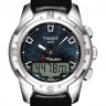 Черный кожаный ремешок Tissot T610032079, теленок, лаковый, интегрированный, для часов Tissot T-Touch II T047.220, T047220A