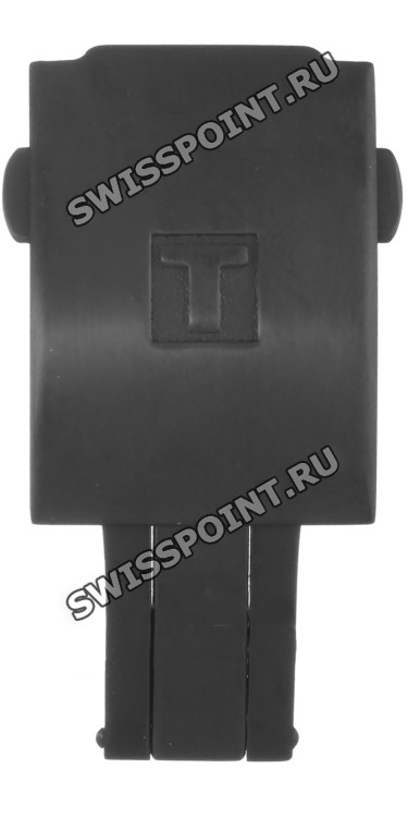 Черный титановый раскладной замок / клипса Tissot T640032966, стальной, 20 мм, для резинового ремешка часов Tissot
