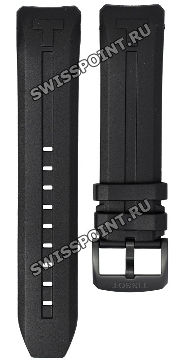 Черный каучуковый ремешок Tissot T603044328, 23/22, черная титановая пряжка, для часов Tissot T121.420.47.051.02 T-Touch Connect Solar