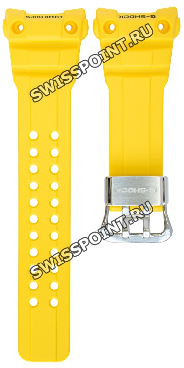 Желтый полимерный ремешок Casio 10476130 для часов Casio GWN-1000-9A, GWN-1000H-9A