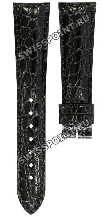Черный кожаный ремешок Longines L682100986, 20/16, без замка, для часов Longines Double Pommes L4.686.2.42.9