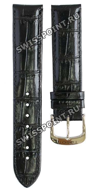 Черный кожаный ремешок Tissot T600033606, теленок, 19/18, стальная пряжка, для часов Tissot Carson T085.407, T085.410, T085.427