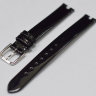 Черный кожаный ремешок Tissot T600030711, 12/12, теленок, с вырезом, лаковый, стальная пряжка, для часов Tissot Flamingo T003.209, T003209A