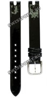 Черный кожаный ремешок Tissot T600030711, 12/12, теленок, с вырезом, лаковый, стальная пряжка, для часов Tissot Flamingo T003.209, T003209A