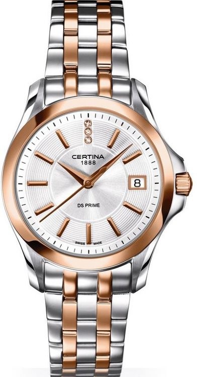 Стальное двухцветное звено Certina C613018216, сталь/розовое золото для часов Certina DS Prime C004.210