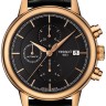 Черный кожаный ремешок Tissot T600033647, теленок, 19/18, розовая пряжка, для часов Tissot Carson T085.407, T085.427