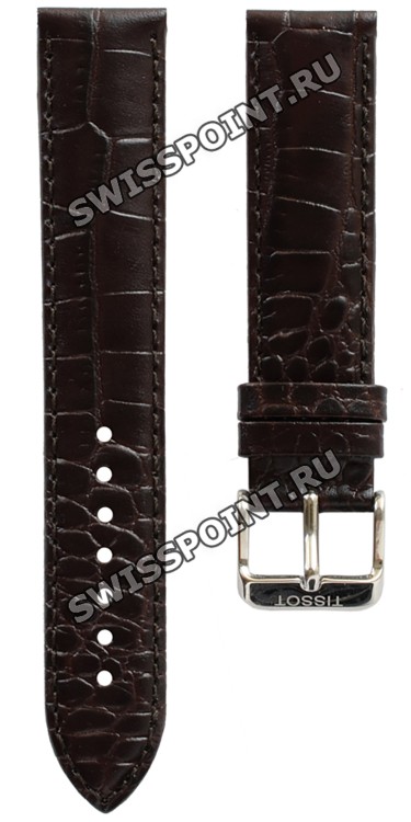 Коричневый кожаный ремешок Tissot T600029097, теленок, имитация крокодила, 19/18, стальная пряжка, для часов Tissot T-One T038.430, T038430A