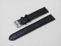Черный кожаный ремешок из кожи теленка STAILER ORIGINAL 1261-1811 размер (18/16 мм), длина L (120 / 80 мм) с тиснением под кожу теленка