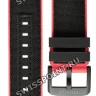Розовый каучуковый ремешок Tissot T604045724 с черной тканевой накладкой, 22/22, черная пряжка, для часов Tissot T125.617.37.051.00 Supersport Chrono
