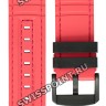 Розовый каучуковый ремешок Tissot T604045724 с черной тканевой накладкой, 22/22, черная пряжка, для часов Tissot T125.617.37.051.00 Supersport Chrono