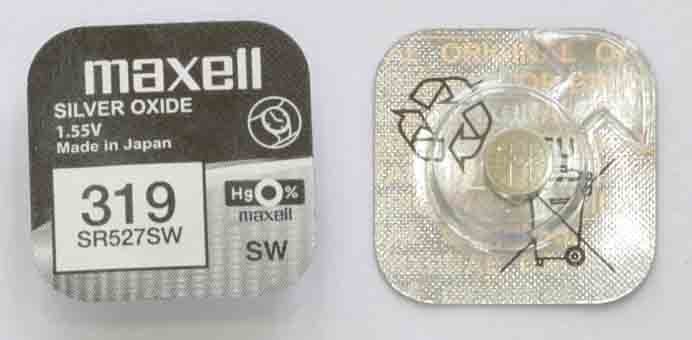 Часовая батарейка Maxell 319, SR527SW