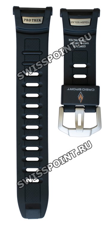 Черный полимерный ремешок Casio 10290980 для часов Casio PRG-130-1V, PRW-1500-1V, PRW-1500J-1