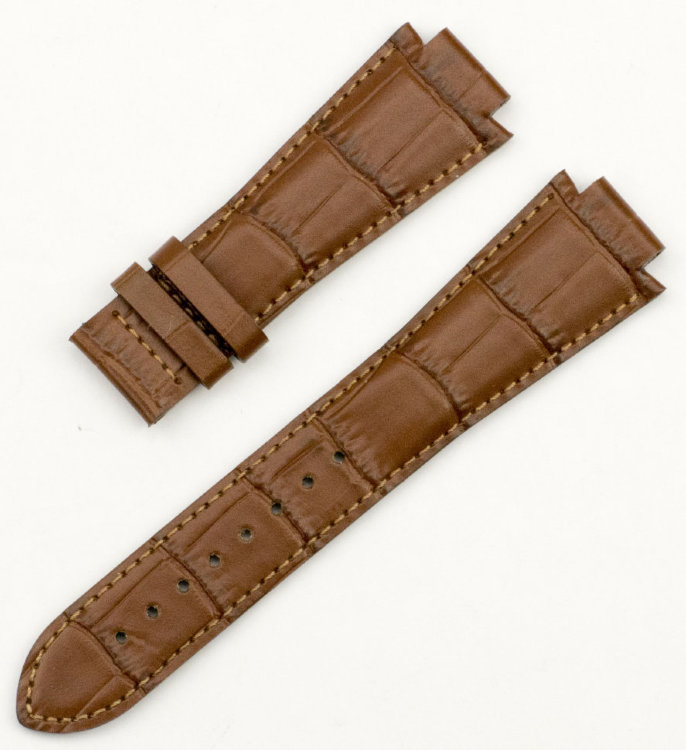 Ремешок коричневый, имитация крокодила, 23/18, с вырезом, без замка, TISSOT T610014566 TXL&TXS BGR (L871) для часов TISSOT