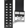 Черный полимерный ремешок Casio 10631597 с зелеными надписями для часов Casio GW-A1100-1A3