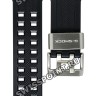Черный полимерный ремешок Casio 10631597 с зелеными надписями для часов Casio GW-A1100-1A3