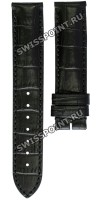 Черный кожаный ремешок Longines L682104530, 18/18, без замка, для часов Longines Flagship Heritage L4.756.6, L4.756.8