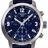 Синий кожаный ремешок Tissot T610032786, 19/18, без замка, для часов Tissot T-Sport PRC 200  T055.410, T055.417, T055.430