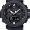 Черный полимерный ремешок с голубой подкладкой Casio 10552664, стальная пряжка, для часов Casio Pro Trek PRG-650