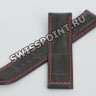 Черный кожаный ремешок Certina C610018590, 21/20, красная прострочка, без замка, для часов Certina DS-2 C024.410