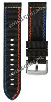 Черный текстильный ремешок Tissot T604046539, 22/22, черная пряжка, для часов Tissot T116.617.37.051.02 Chrono Xl Brooklyn Nets