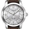 Коричневый кожаный ремешок Tissot T610025416, теленок, 19/18, белая прострочка, без замка, для часов Tissot PRC 200 T014.410, T014.421, T014.410, T014.421, T014410A, T014421A, T014410A, T014421A