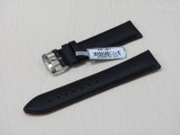 Черный кожаный ремешок из кожи теленка STAILER ORIGINAL 4151-2011 размер (20/18 мм), длина L (120 / 80 мм) гладкий