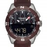 Коричневый кожаный ремешок Tissot T610043340, без замка, 22/20 мм, для часов Tissot T-Touch Expert Solar II Swiss Edition T110.420.46.051.00, T091.420