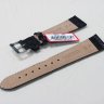 Черный кожаный ремешок из кожи теленка STAILER ORIGINAL 1521A-2001 размер (20/16 мм), длина M (105 / 70 мм) с тиснением под кожу крокодила