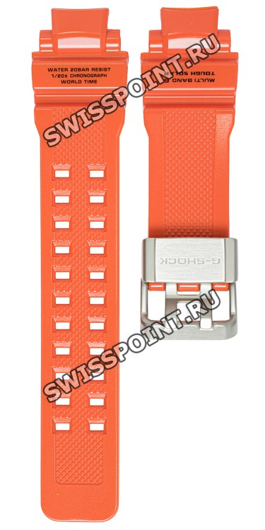 Оранжевый ремешок Casio 10470476, стальная пряжка, для часов Casio GW-A1100R-4A