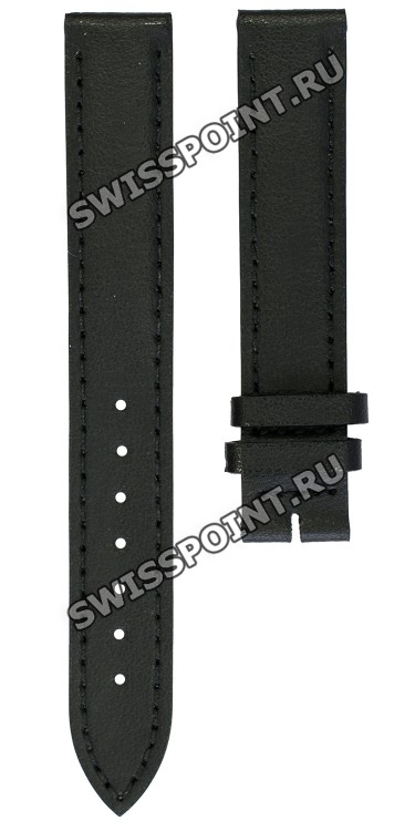 Черный кожаный ремешок Longines L682145700, 14/14, без замка, для часов Longines Equestrian Collection L6.142.0, L6.142.4, L6.131.0, L6.131.4, L6.137.0, L6.137.4