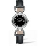 Черный кожаный ремешок Longines L682145700, 14/14, без замка, для часов Longines Equestrian Collection L6.142.0, L6.142.4, L6.131.0, L6.131.4, L6.137.0, L6.137.4