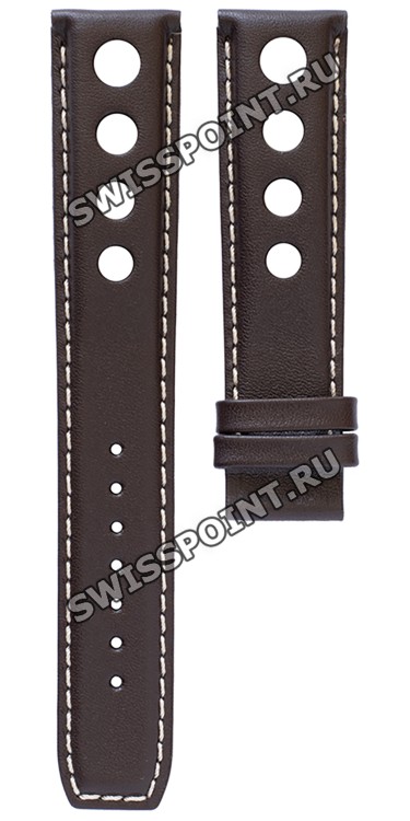 Коричневый кожаный ремешок Tissot T610038463, удлиненный, 20/18 XL, теленок, без замка, для часов Tissot PRS 516 Chronograph T100.417.16.041.00