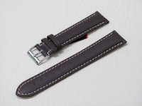 Коричневый кожаный ремешок из кожи теленка STAILER ORIGINAL 4132-2011 размер (20/18 мм), длина L (120 / 80 мм) с тиснением под кожу теленка