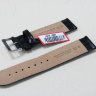 Черный кожаный ремешок из кожи теленка STAILER ORIGINAL 1521B-2001 размер (20/20 мм), длина M (105 / 70 мм) с тиснением под кожу крокодила