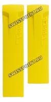 Желтый силиконовый ремешок Tissot T610027279, без замка, для часов Tissot T-Race T027.414, T027.417
