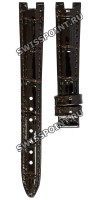 Коричневый кожаный ремешок Tissot T610047128, 14/12, с вырезом 5 мм, без замка, для часов Tissot T-Lady T126.207.36.013.00 Bellissima