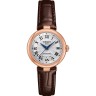 Коричневый кожаный ремешок Tissot T610047128, 14/12, с вырезом 5 мм, без замка, для часов Tissot T-Lady T126.207.36.013.00 Bellissima