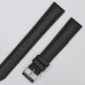 Черный кожаный ремешок из кожи теленка STAILER ORIGINAL 4221-1811 размер (18/16 мм), длина L (120 / 80) с тиснением под кожу теленка
