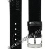Черный кожаный ремешок Tissot T600045626, 15/14, стальная пряжка, для часов Tissot T-Lady T122.207.16.036.01 Carson Premium