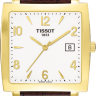 Коричневый кожаный ремешок Tissot T600019682, теленок, имитация крокодила, 19/18, желтая пряжка, для часов Tissot Sculpture line G682