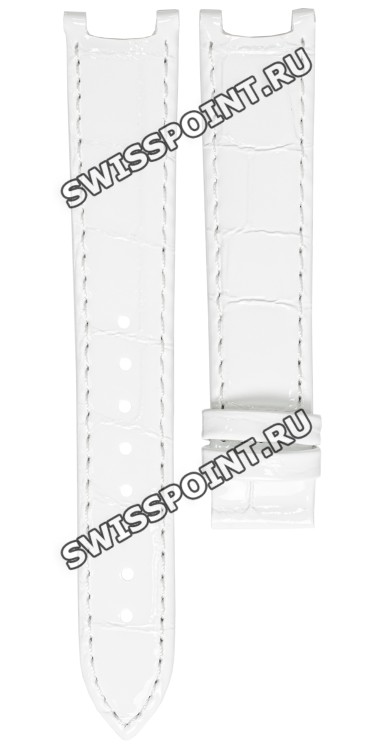 Белый кожаный ремешок Balmain B1732613, 16/14, с вырезом 10 мм, без замка, для часов Balmain Balmainia 4259