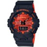 Черный полимерный ремешок Casio 10577139 с оранжевой подложкой для часов Casio GA-800BR-1A