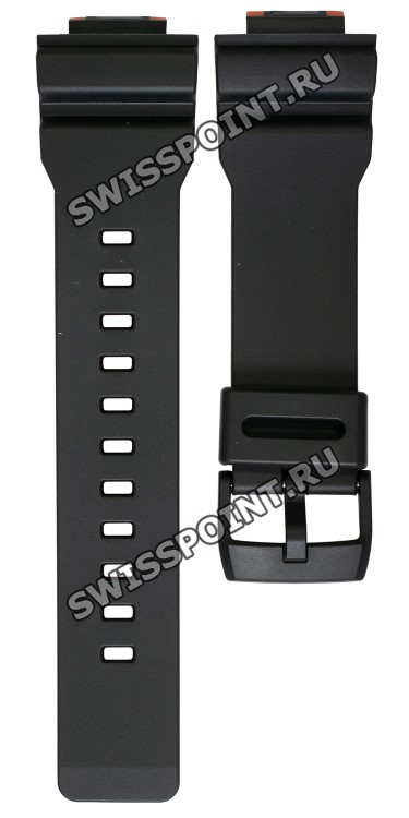 Черный полимерный ремешок Casio 10577139 с оранжевой подложкой для часов Casio GA-800BR-1A