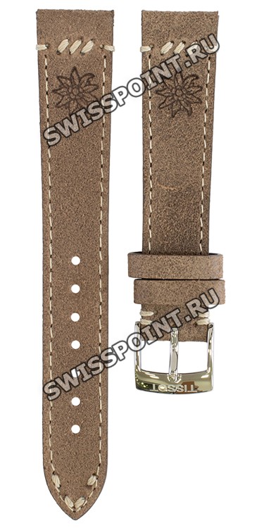 Коричневый кожаный ремешок Tissot T600038292, теленок, 16/14, стальная пряжка, для часов Tissot PR 100 T101.210