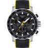 Черный каучуковый ремешок Tissot T604045602 с тканевой накладкой, 22/22, стальная пряжка, для часов Tissot T-Sport T125.617.17.051.00 Supersport Chrono