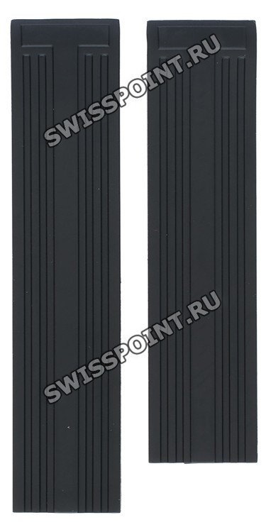 Черный силиконовый ремешок Tissot T610021081, без замка, для часов Tissot Quadrato T005.510